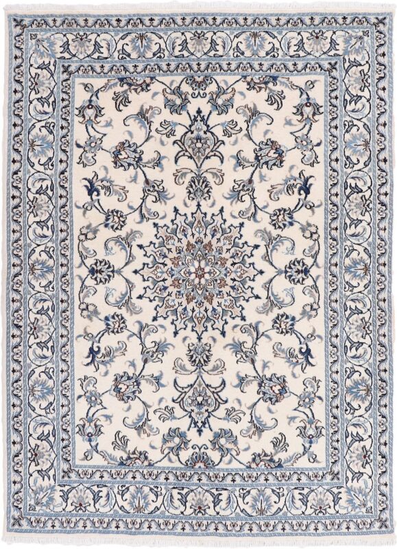 Nain Perserteppich 149 × 202 cm, Schurwolle-Seide, handgeknüpft