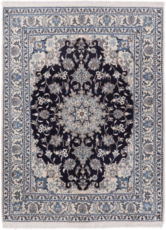 Nain Perserteppich 153 × 204 cm, Schurwolle und Seide, handgeknüpft