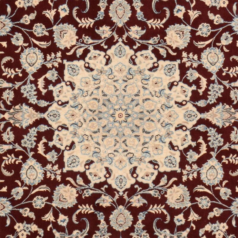 Nain Perserteppich 200 × 201 cm, Schurwolle Seide, handgeknüpft