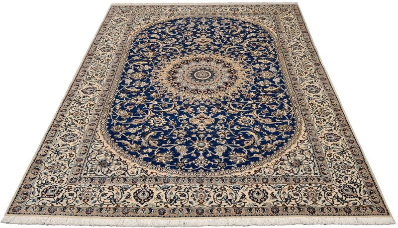 Nain Perserteppich 202 × 310 cm, Schurwolle Seide, handgeknüpft