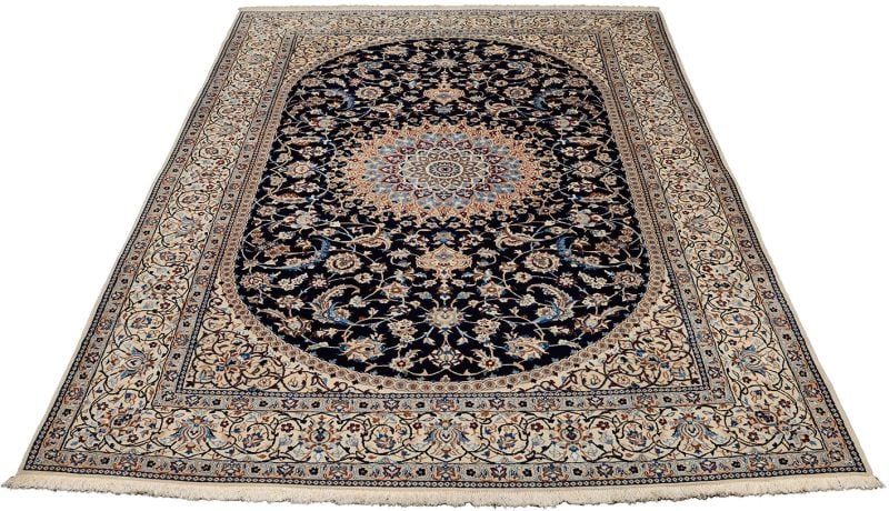 Nain Perserteppich 206 × 312 cm, Schurwolle und Seide, handgeknüpft