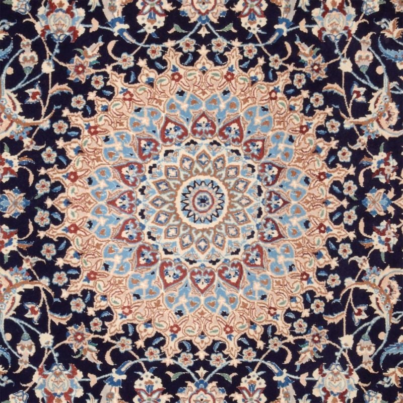 Nain Perserteppich 206 × 312 cm, Schurwolle und Seide, handgeknüpft