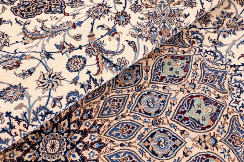 Nain Perserteppich 220 × 320 cm, Schurwolle mit Seide, handgeknüpft