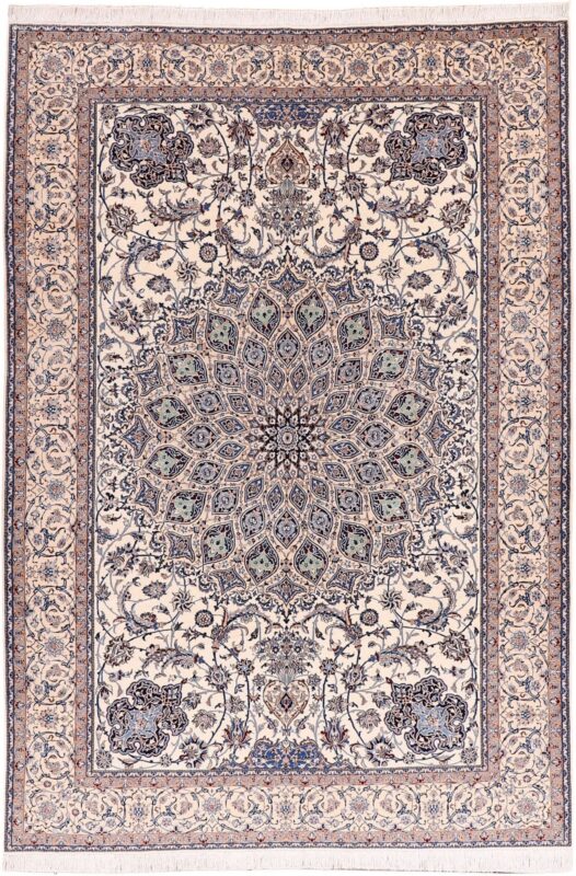 Nain Perserteppich 220 × 320 cm, Schurwolle mit Seide, handgeknüpft