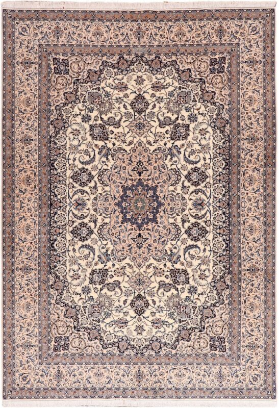 Nain Perserteppich 224 × 317 cm, Schurwolle-Seide, handgeknüpft