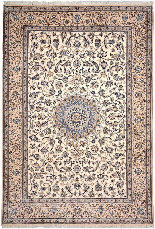 Nain Perserteppich 242 × 363 cm, Schurwolle und Seide, handgeknüpft