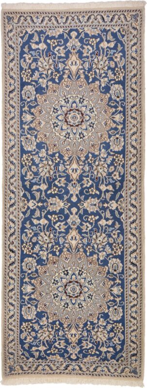 Nain Perserteppich 78 × 207 cm, Schurwolle mit Seide, handgeknüpft