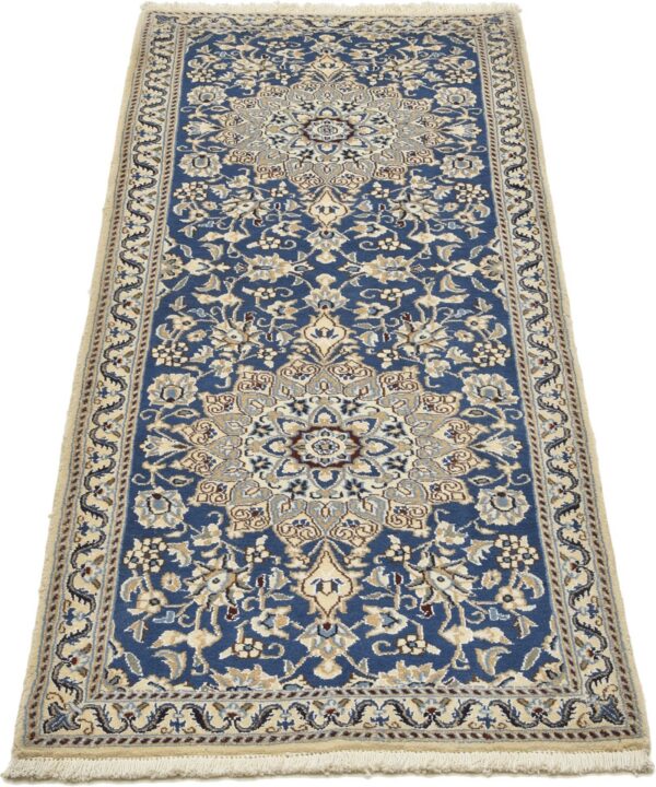 Nain Perserteppich 78 × 207 cm, Schurwolle mit Seide, handgeknüpft