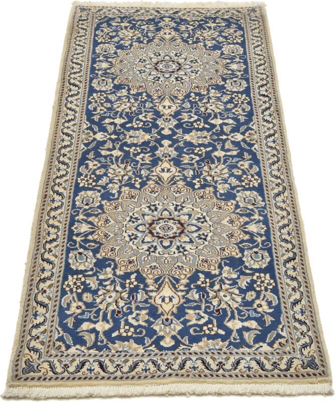 Nain Perserteppich 78 × 207 cm, Schurwolle mit Seide, handgeknüpft