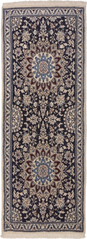 Nain Perserteppich 78 × 212 cm, Schurwolle und Seide, handgeknüpft