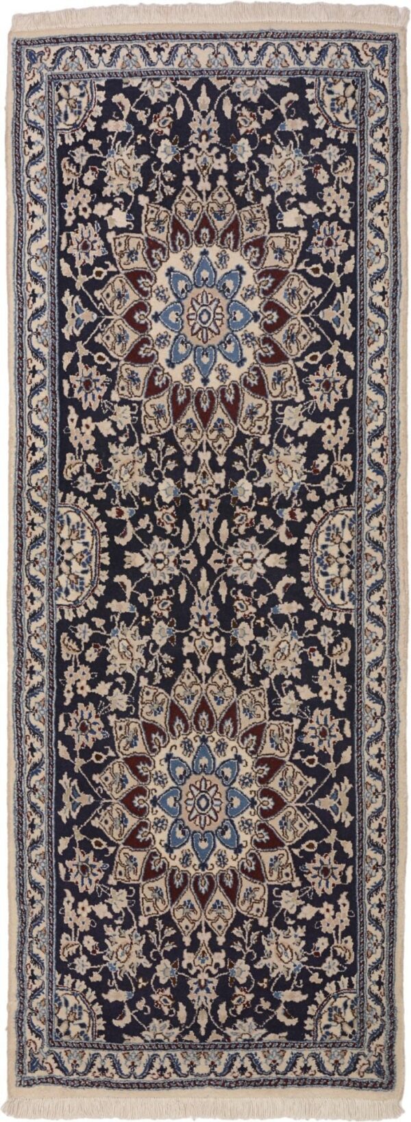 Nain Perserteppich 78 × 212 cm, Schurwolle und Seide, handgeknüpft