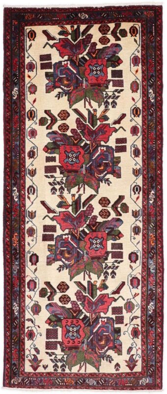 Sirjan Perserteppich 87 × 210 cm, Schurwolle und Seide, handgeknüpft