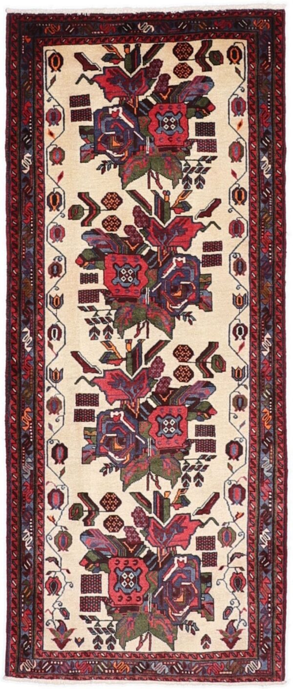 Sirjan Perserteppich 87 × 210 cm, Schurwolle und Seide, handgeknüpft