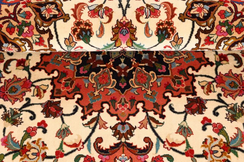 Täbriz Perserteppich 102 × 156 cm, Schurwolle Seide, handgeknüpft