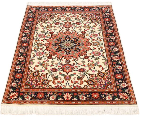 Täbriz Perserteppich 102 × 156 cm, Schurwolle Seide, handgeknüpft