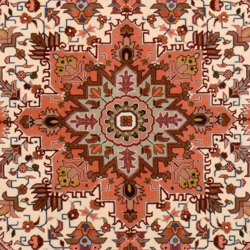 Täbriz Perserteppich 102 × 160 cm, Schurwolle-Seide, handgeknüpft