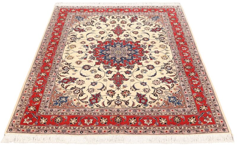 Täbriz Perserteppich 153 × 202 cm, Schurwolle-Seide, handgeknüpft