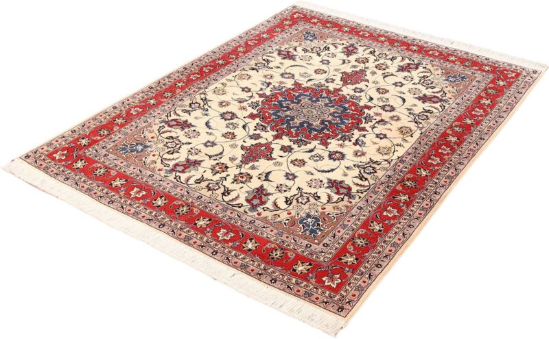 Täbriz Perserteppich 153 × 202 cm, Schurwolle-Seide, handgeknüpft