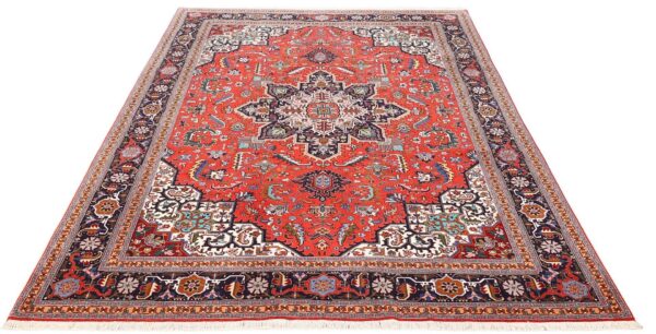 Täbriz Perserteppich 204 × 312 cm, Schurwolle Seide, handgeknüpft