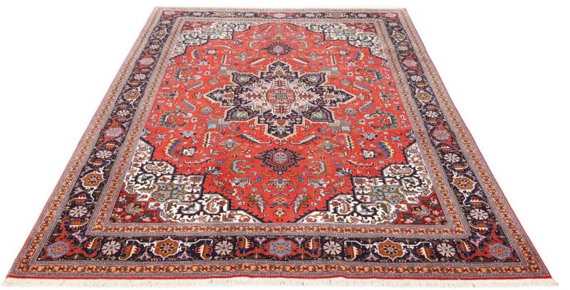 Täbriz Perserteppich 204 × 312 cm, Schurwolle Seide, handgeknüpft
