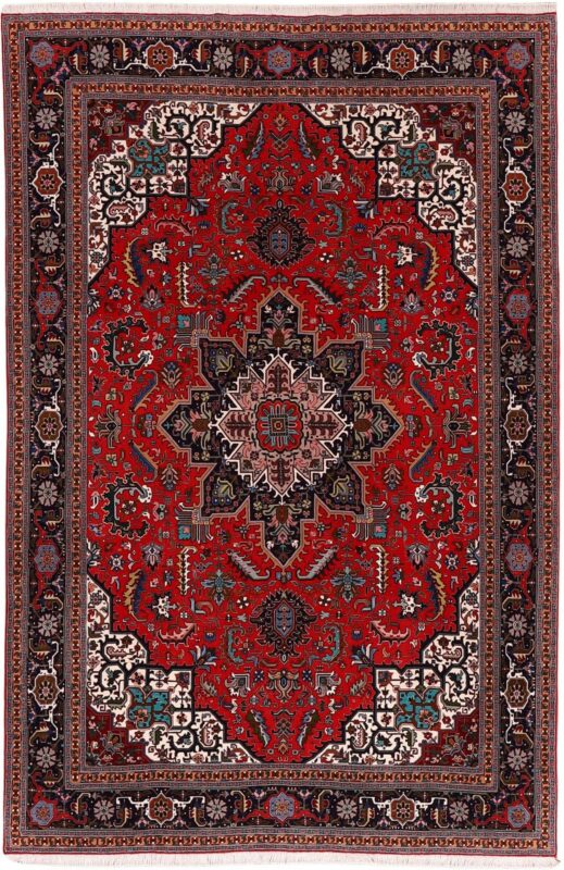 Täbriz Perserteppich 204 × 312 cm, Schurwolle Seide, handgeknüpft