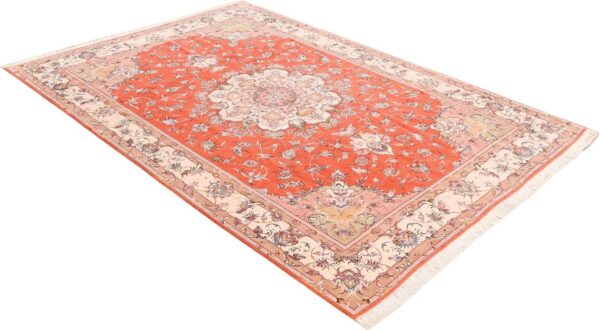 Täbriz Perserteppich 205 × 302 cm, Schurwolle Seide, handgeknüpft