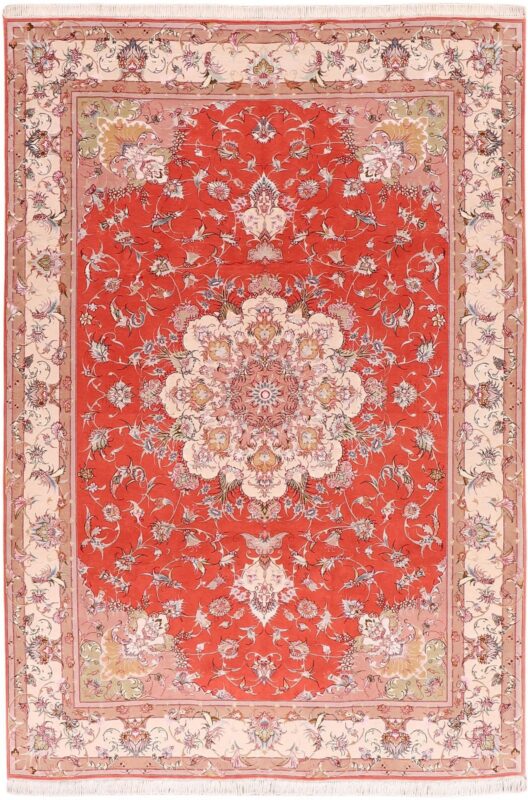 Täbriz Perserteppich 205 × 302 cm, Schurwolle Seide, handgeknüpft