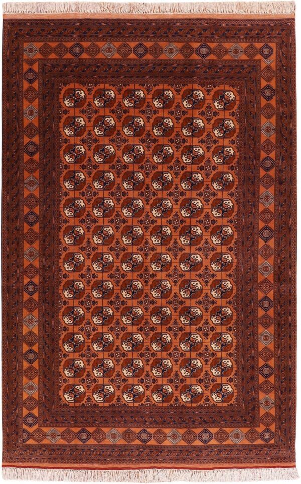Turkmen Perserteppich 202 × 305 cm, Schurwolle, handgeknüpft
