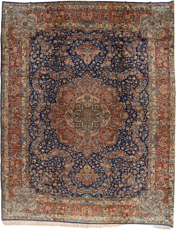 Yazd Perserteppich 344 × 430 cm, Schurwolle, handgeknüpft 70 Jahre